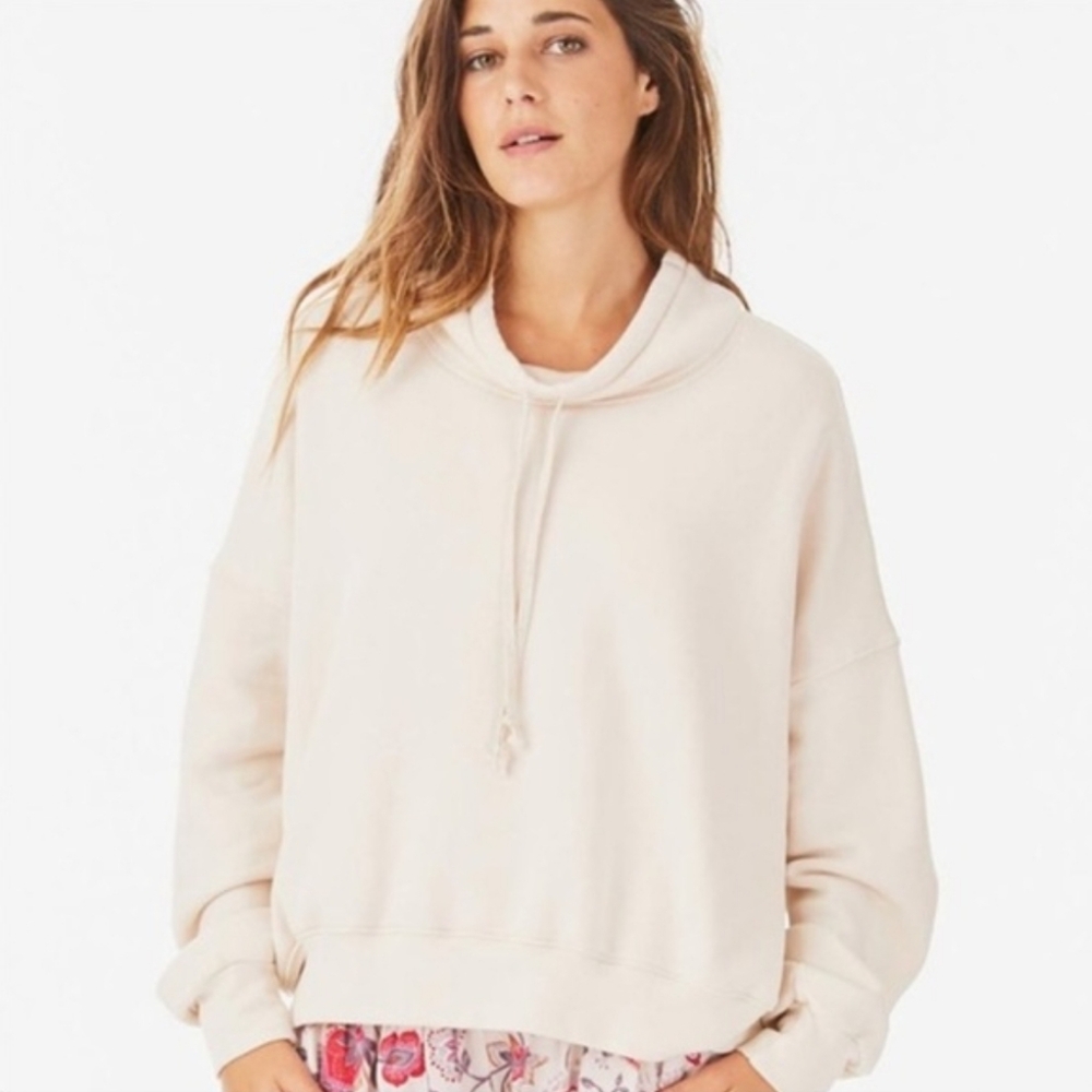 Xirena Cowl Neck Drawstring Pullover Sweatshirt B… - image 1